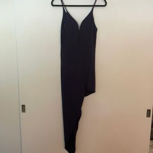 Navy asymmetrical cocktail dress. Worn once!